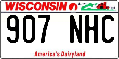 WI license plate 907NHC