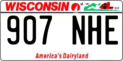 WI license plate 907NHE