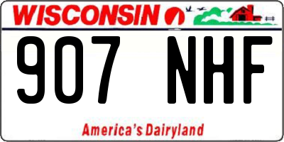 WI license plate 907NHF