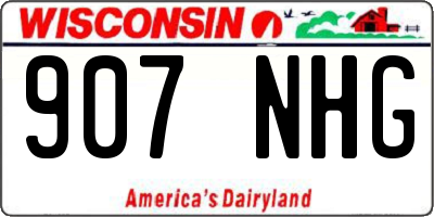 WI license plate 907NHG