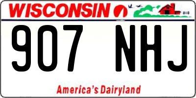 WI license plate 907NHJ