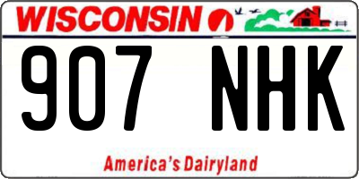 WI license plate 907NHK