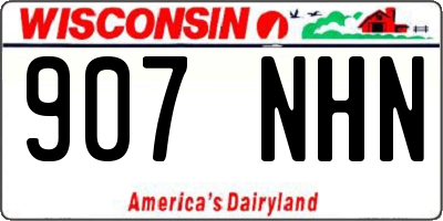 WI license plate 907NHN