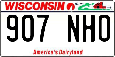 WI license plate 907NHO