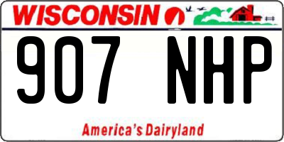WI license plate 907NHP