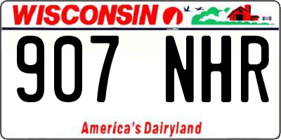 WI license plate 907NHR