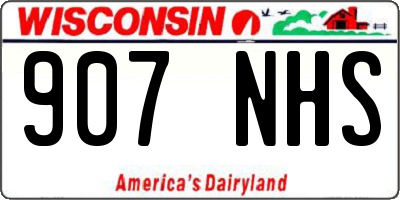 WI license plate 907NHS