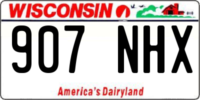 WI license plate 907NHX