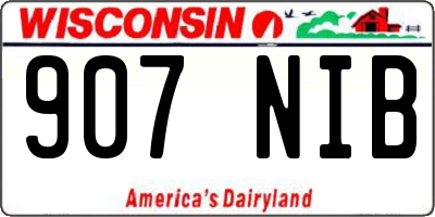 WI license plate 907NIB