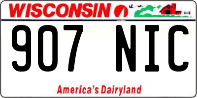 WI license plate 907NIC