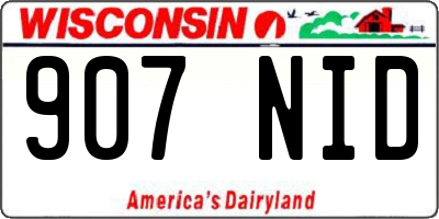 WI license plate 907NID