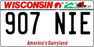 WI license plate 907NIE