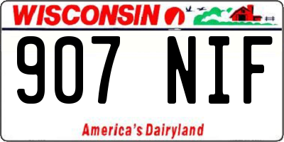 WI license plate 907NIF