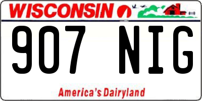 WI license plate 907NIG
