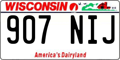 WI license plate 907NIJ