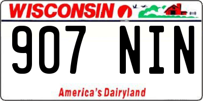 WI license plate 907NIN