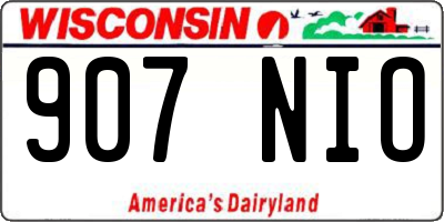 WI license plate 907NIO