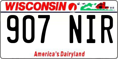 WI license plate 907NIR