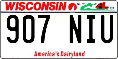 WI license plate 907NIU