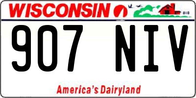 WI license plate 907NIV