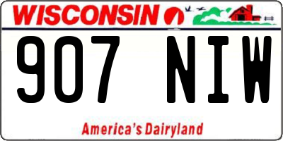 WI license plate 907NIW