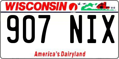 WI license plate 907NIX