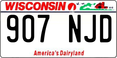 WI license plate 907NJD