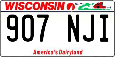 WI license plate 907NJI