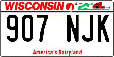 WI license plate 907NJK