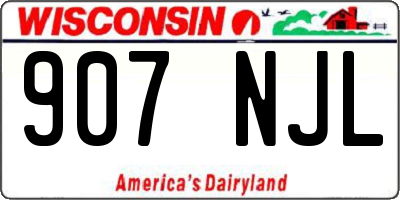 WI license plate 907NJL
