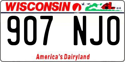 WI license plate 907NJO