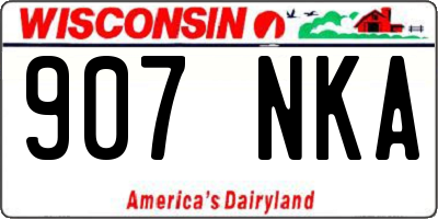 WI license plate 907NKA