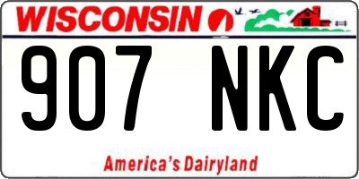 WI license plate 907NKC