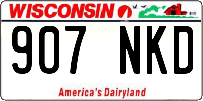 WI license plate 907NKD