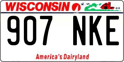 WI license plate 907NKE
