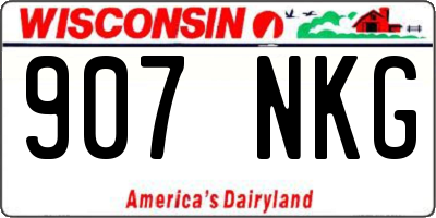 WI license plate 907NKG