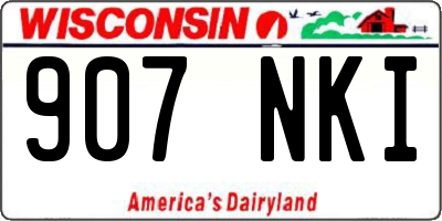 WI license plate 907NKI