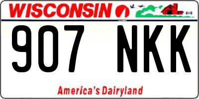 WI license plate 907NKK