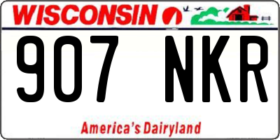 WI license plate 907NKR