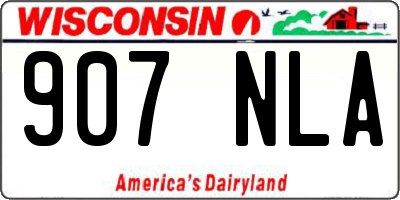 WI license plate 907NLA