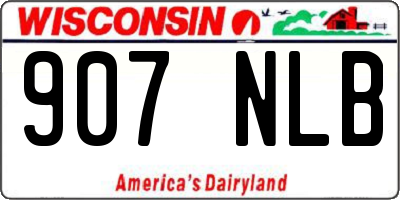 WI license plate 907NLB