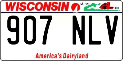 WI license plate 907NLV