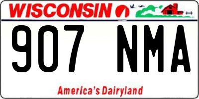WI license plate 907NMA