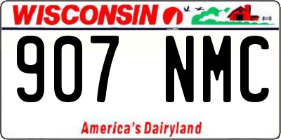 WI license plate 907NMC