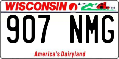 WI license plate 907NMG