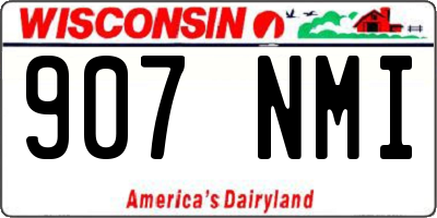 WI license plate 907NMI