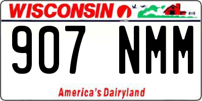 WI license plate 907NMM
