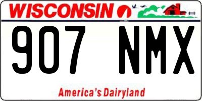 WI license plate 907NMX