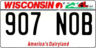 WI license plate 907NOB