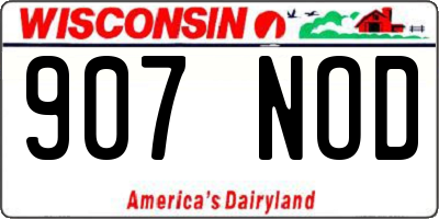 WI license plate 907NOD